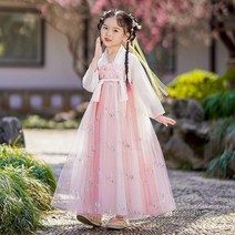 아기한복 추석아동한복어린이 Hanfu 드레스 중국 전통 소녀 옷복 고대 민속 무용 무대 의상 동양 요정 공주