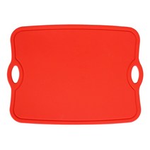 아가프라 실리콘 도마(대형) 국산 열탕소독 양면 칼집안나는 위생 조리도구 이유식도마, 레드