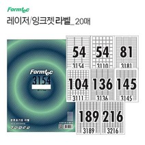 폼텍 잉크젯 A4 라벨지 20매 분류 표기 인쇄 스티커, ② 54칸(LQ3110)