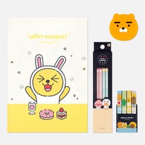카카오프렌즈 문구세트 / 필통 노트 샤프 샤프심 연필세트 연필캡세트 지우개 형광펜 볼펜 / 학용품세트 입학선물 단체선물 라이언문구세트 어피치문구세트 캐릭터학용품세트, 5500문구세트(제본노트 연필세트 연필캡세트 지우개)