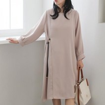 루즈핏 라운드넥 줄가죽장식원피스 1114468DRESS amp SET 쉬폰 레이스원피스 베이지 Beige 블랙 Black 다홍 Cherr