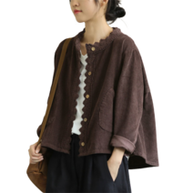 꽃소담 중년여성 루즈핏 코르덴 숏 자켓 J340