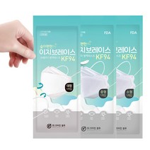 식약처허가 의약외품 국산 이지브레이스 KF94 황사 미세먼지 방역 마스크 대형 1매 개별포장, 100매