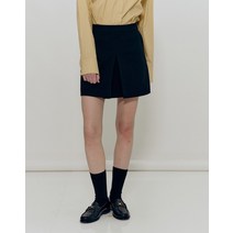 22SS [WEHOURS]블랙 단색 미니스커트 HSSK2BH81BK