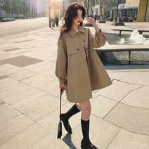 여자 봄가을 더블버튼 트렌치코트 재킷 캐주얼 미시 자켓 바바리 코트 인박카008