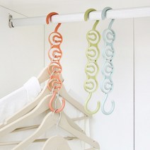 다기능 일자 옷걸이 공간활용 매직 5개 연속 연결 옷걸이 (2P)