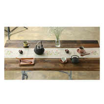 광목 꽃 손자수 패브릭 롱 식탁 매트 러너 테이블장식 파티 집들이, 중