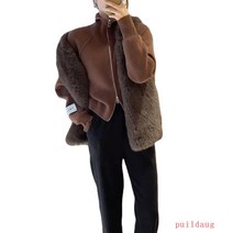 짧은 지프 스웨터 재킷 여자 겨울 높은 목 니트 카디건 탑