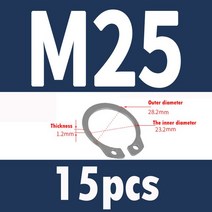 304 스테인레스 스틸 샤프트 스냅 링 A 형 카드 M3-M72 2-200 개, 24 15pcsM25
