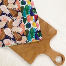 나염 폴리원단 파인애플패턴 스커트 의류원단 소품만들기 트로피컬원단 패브릭원단 홈패브릭 5종, 오닉스, 카키