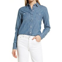 NORDSTROM 노드스트롬 코튼 샴브레이 버튼업 셔츠