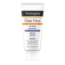 뉴트로지나 Neutrogena 클리어 페이스 리퀴드 로션 자외선 차단제 피부용 SPF 50 UVA UVB 보호 오일 향 옥시벤존 프리 페이셜 논코메도제닉 90ml 3액량 온스