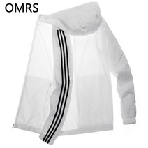 OMRS 자외선차단남슬림코트여름쿨맥스자외선차단야상점퍼남, 흰색