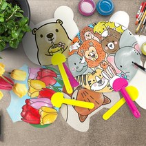 종이부채 도안 10종 / 어린이 만들기 체험학습 DIY, 도안 - 구름