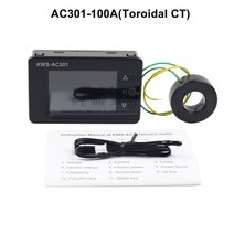 AC 50-300V 0-100A 디지털 LED 전압계 전류계 전력계 역률 에너지 온도 전기 측정기 KWS-AC301, 03 100A-Toroidal CT