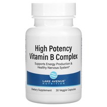 Lake Avenue Nutrition 고효능 비타민B 복합체 베지 캡슐 30정
