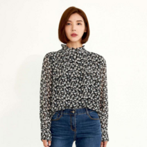 아날도바시니 쉬폰러플프린트블라우스 AU09BL11M