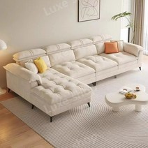 코너형쇼파 카우치 매장용 패브릭 거실 라운드, 나노천+실크코튼시트30%, 빅더블 210CM