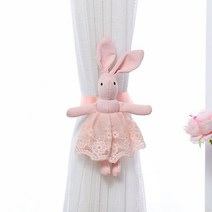 커튼자석 토끼 새끼 커튼집게 로프타이백, 핑크-싱글