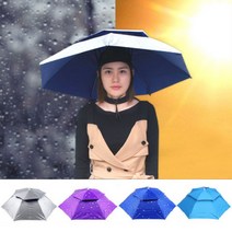 핸즈프리 이중 파라솔 우산 모자 양산 양우산 80cm