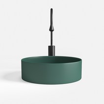 탑볼 카운터 세면대 세면볼 간이 건식 미니 원형 세라믹 욕실 카페, (블랙 300mm+수도꼭지)