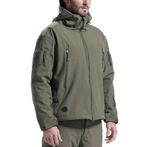 FREE SOLDIER 남성용 아웃도어 방수 소프트 쉘 후드 밀리터리 전술 재킷 (그린 XXL/US)