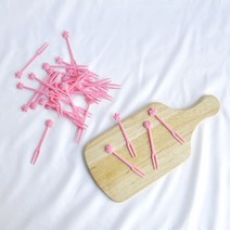 과일꽂이 30p (연핑크) 피크닉 소풍 나들이 도시락 고정픽 과일픽 디저트 티포크 세트