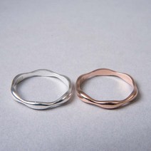 디그레이 국내제작 실버 로즈골즈 silver 925 은 도톰한 볼드 레이어드 여자 우정 커플 은반지 링