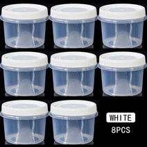 500ml 둥근 음식 신선 보관 상자 주방 냉장고 용기 과일 스낵 밀폐 전동 레인지 가열 8 개, [10] White 8 pcs