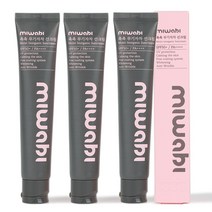 미와비 눈시림 백탁없는 무기자차 수분 에센스 선크림 SPF50+ PA++++ 자외선차단 진정 판테놀 브라이트닝 파데프리 민감성 여드름 무자극 워터풀 유브이 선블럭 톤업 50ml, 3개