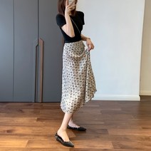 MOSAIRATION여성 라인 드레스 청바지 스커트 여름 밴딩 훌 스커트 롱 플레어 스커트