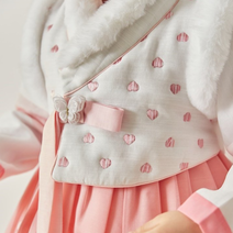 하트뽕뽕 유치원 어린이집 유아 어린이 베자 행사 설빔 털 여아 한복 여자 추석빔 아기