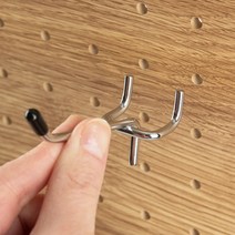 목재 타공판 후크 T형 4P 걸이 우드 보드 페그 벽걸이, 4개