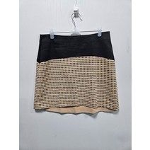 새상품 예쎄 베이지 체크 미디스커트 여 M / 331014
