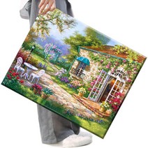 파센 액자 캔버스형 보석십자수 DIY 키트 40 x 50 cm, FS245-정원의 풍경, 40x50 cm