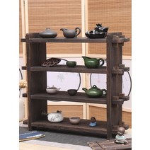 다도그릇장 컵진열장 도자기장 엔틱 원목 정리 엔틱, 80 X 20 X 39cm 레이어간격 14cm