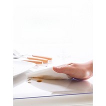 유리 대용 pvc 식탁보 방수 및 노 워시 테이블 매트 투명 커피 책상 주방 식탁 PU, 70x140CM, 항균 투명 6.0 두께 4.0