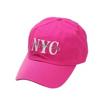 NYFASHION101 유니 NYC 뉴욕 시티 자수 조절 가능한 로우 프로파일 캡 카키 11개. One Size, Hot Pink