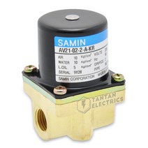 AV21-02-2-A-KR AC220V 유체 제어 밸브 솔레노이드 직동 에어 물 기름 솔 전자변 SAMIN, 1개