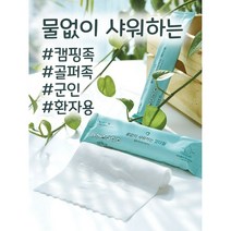 [언니카페] 캠핑족 골퍼족 환자용 물없이 샤워하는 웻타월 10매 생분해원단 항균99.999% 그린등급, 중형10매입1세트