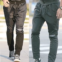에킨 짚스 우븐조거 트레이닝팬츠 밴딩 면 세미배기 빅사이즈 L~2XL 남자 봄가을 사계절용