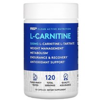 RSP Nutrition L-Carnitine Weight Management 500 mg 120 Capsules