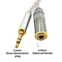 Hifi 2.5mm 균형 남성에서 4.4mm 균형 남성 오디오 어댑터 케이블 4.4mm ~ 2.5mm 밸런스 헤드폰 변환 케이블, 번들 6