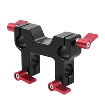 15mm 로드 클램프 1/4 3/8 치즈 마운트 SLR 카메라 숄더 리그 포커스 레일 블록 스위치 플레이트 삼각대베, 12 15mm Clamp D-Red