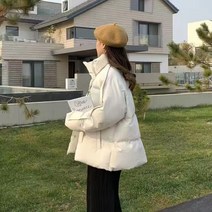 프린스타 2022 여성 파카 코트 패션 기본 코튼 다운 재킷 겨울 부드럽고 두꺼운 레저 스탠드 칼라 자켓