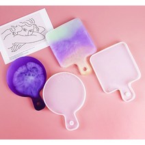 원형 사각 도마 테라조 트레이 실리콘몰드 레진아트 석고방향제 재료, 사각도마