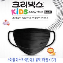 크리넥스 스타일마스크 어린이용 블랙 3개입 x10개