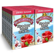 Margaritaville 싱글즈투고 워터 드링크 믹스 - 피나 콜라다 맛 무알코올 파우더 스틱 (각 6개 패킷이 12박스 총 72인분) 18.4g(0.6온스) (12팩) 1661, Strawberry Daiquiri, 6 Count (Pack of 12)