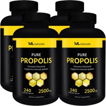 [미국빠른직구] 마이라이프 내추럴스 프로폴리스 2500mg 240정 4병
