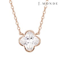 14K 18K 해피니스 클로버 행운 큐빅 심플 데일리 금 목걸이 여자친구 선물 기념일 생일